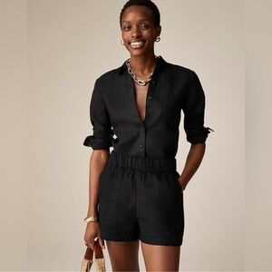 J. Crew Baird McNutt Irish Linen Wren Slim Fit Sz 2P Black Shirt